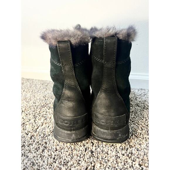 Sorel Explorer Joan black suede winter boots size 7.5 - Picture 3 of 6